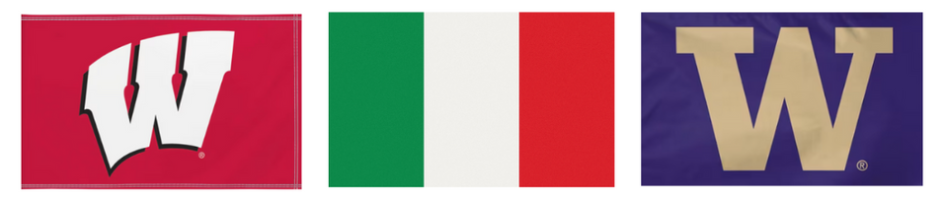 Flags - Wisconsin - Italy - UW